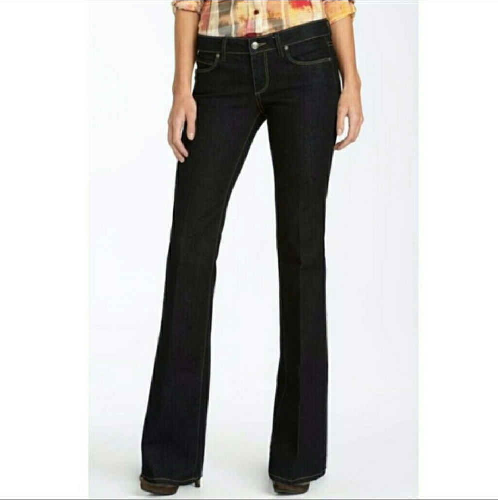 Paige laurel canyon dark wash flare leg jeans - Picture 1 of 6